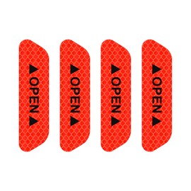 Kutyun 4PCS Reflective Open Warning Stickers for Car Door, Car Safety Stickers, Anti Collision Vehicle Door Warning Stickers, Night Visibility Auto Safety Prompt Decals Accessories for Cars (Orange)