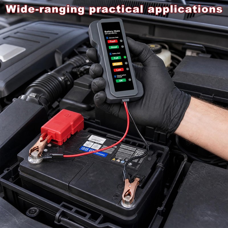 KPEOY 12V Car Battery and Alternator Tester, Digital Batteries Load