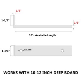 NEODROP 10 Inch Floating Shelf Brackets, Heavy Duty Hidden Bracket for Wall, Mantel, Bookshelves, Black Powder Coated Steel, 4-Pack
