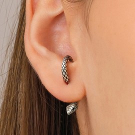 Snake Earrings for Women Snake Jewelry Animal Punk Spirit Snake Earrings Trendy Front Back Stud Earring for Women