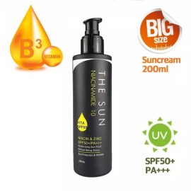 First Pick 끈적이지않는 션크림 백탁 끈적임 없는 선크림 200ml 나이아신아마이드 Non-Sticky Sunscreen with Niacinamide 200ml [The Sun Niacin 10%]