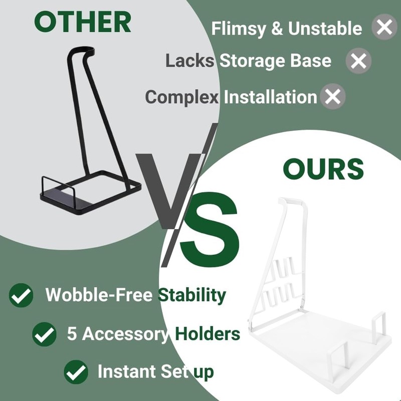 EZ SPARES Installation-free Vacuum Stand Frame,Storage Docking Station Holder,Metal Bracket,bigger