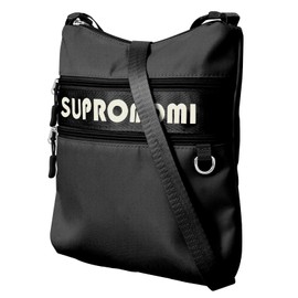 SUPROMOMI Crossbody Bag for Women, Small Fashion Nylon Purses Lightweight Phone Handbags Travel Shoulder Bag, Black