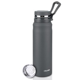 Termos Para Agua 1 Litro,Termo Acero Inoxidable Con Infusor De Té,Termos Para Cafe,Tapa HerméTica Antigoteo, Con Asa Para Transportar,Sin Bpa,Para Agua FríA (24 Horas) O Caliente (12 Horas) (Gris)