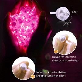 AIKEI - 100 luces LED de globo, mini luces de bolas rosas, mini luces LED impermeables para el día de San Valentín, linterna de papel, boda, Navidad, fiesta de cumpleaños, decoración para interiores y