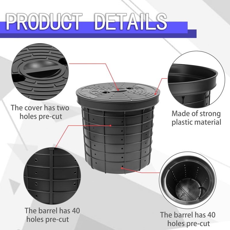 13 x 11.4 x 15 Inch Medium Size Perforated Sump