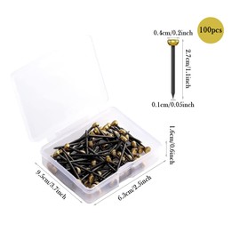 100 Pcs Picture Pins, Nails for Hanging Pictures, Wall Pins for Hanging, Picture Hanging Nails for Walls Picture pins Nails for Picture Hanging Nails,with Plastic Storage Box Hanging