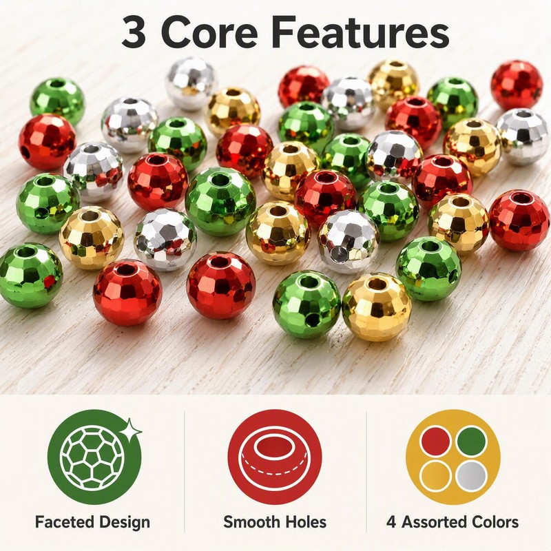 Christmas Acrylic Beads for Jewelry Making, DIY Beaded Christmas Tree