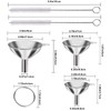 3pcs Stainless Steel Funnels - Kitchen Mini Funnel Set with