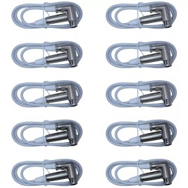 YOVUS 10pack 3ft WHITE Right angle female to straight male XLR PA patch cables cords
