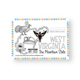 A Brighter Year West Virginia Color Your Own Postcard