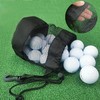 Linyongc 2Pcs Black Nylon Mesh Drawstring Golf Ball Bags, 6.4in