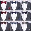 HISDERN Men's Bowtie, One-Touch Bowtie, with Chief, Adult, Weddings, Hook