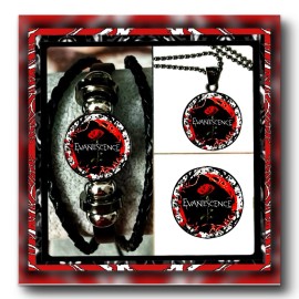 EVANESCENCE  ROCK BAND 🇬🇧 BRACELET ➕NECKLACE ➕PIN 🇺🇸 CONCERT MERCH.