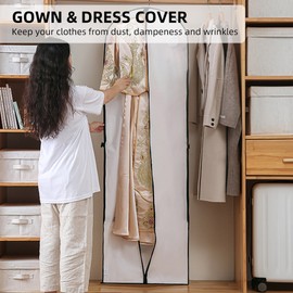 2 PCS Wedding Gown Cover Dress Garment Clothes Storage Bag Foldable Dampproof Dustproof Washable Wedding Dress Long Dress Bag