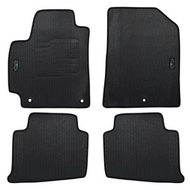 ecoMats All Weather Floor Mats Custom Fit for 2021 to 2025 Kia Seltos with Safety Locks, Front and Rear Set, Odorless, Non-Slip Backing, Black