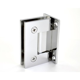 MONT HARD Chrome Shower Hinge - Square Full Back Plate, Standard Door & Wall Mount for 8-12mm Glass - Solid Brass Construction, Self-Centering Pivot Pin, Residential Bathroom Use