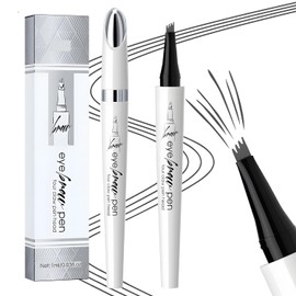 MOTIBACK Liquid Eyebrow Pen - Microblading Fork Tip Brow Pencil, Waterproof & Smudgeproof, Natural Defined Brows(Grey)