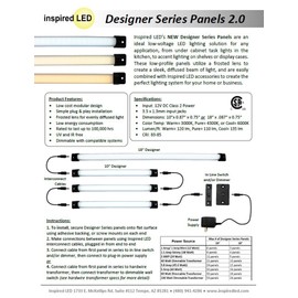 Inspired LED New Under Cabinet Lighting Designer Series 18" Designer Series Super Deluxe Kit - Cool White 6000K