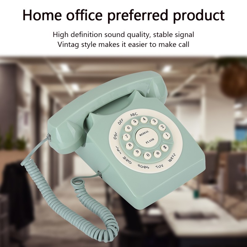 Antique European Vintag Landline Telephone Green High Definition Call Large
