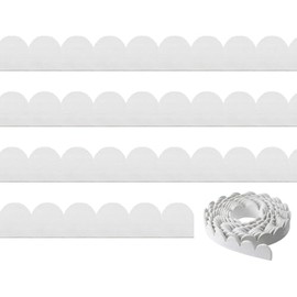 Flexible Scalloped Molding Trim Peel and Stick 10ft DIY Decorative Wall Trim Molding Self Adhesive Mirror Frames for Bathroom Border Backsplash Tile Ceiling Cabinet TV Wall Edge