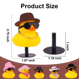 CoFuBcad Car Rubber Duck with Duck Plug Holder Dashboard Decoration Car Decoration Ornaments with Mini Hat Sunglasses Necklace or Scarf（A10）