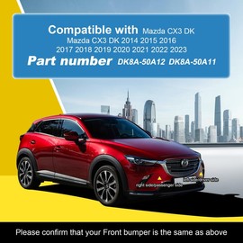 Car Front Bumper Tow Hook Cover Compatible With Mazda CX3 CX-3 DK 2014 2015 2016 2017 2018 2019 2020 2021 2022 2023 Trailer Cover Cap DK8A-50A12 Small Lid Towing Eye Cap Unpainted