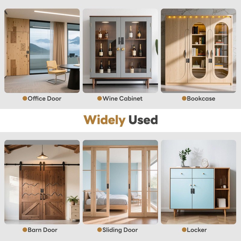 SecureLatch 180 Degree Flip Barn Door Lock, Password Keyless Adhesive