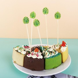 Appetizers Picks Snacks Fruits Fancy Sticks Palm Leaf Shaped Bamboo Picks Decor Cocktail Skewer Stainless Steel Orange Peeler Manual Citrus Opener