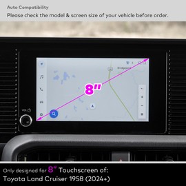 INNOSURE Tempered Glass Screen Protector for 2024/2025/2026 Toyota Land Cruiser 1958 Display 8 Inch Touchscreen Anti Finger Print Anti Glare (Matte)