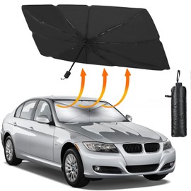 Car Sun Protection Front Screen, Sun Protection for Car, Windshield, Car Windscreen Parasol, Foldable Car Windscreen Sun Visor for Most Cars and SUVs (140 x 80 cm)