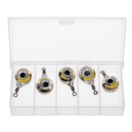 Pack of 5 LED Fishing Light Deep Drop Underwater Round Shape Squid Strobe Flashing Light Bait Lure