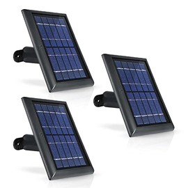 Wasserstein Solar Panel Compatible with Ring Spotlight Cam Battery, Ring Stick Up Cam Battery & Reolink Argus Pro (3 Pack, Black) - Camera Not Included