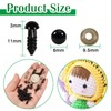 TOAOB 150pcs 6mm Black Plastic Safety Eyes Crafts Safety Eyes