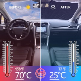 Front Windshield Sunshade for Ford Fusion 2013-2021 Sedan Windshield Sun Shade Sun Visor UV Blocker Privacy Protector Custom Sunscreen Heatshield Keep Your Car Cooler Resilient & Expeditious