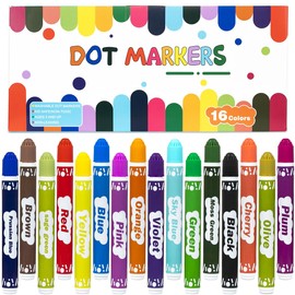 DOSEWART Bingo Markers for Kids, 16 Color Bingo Daubers, Washable Bingo Markers for Kids Drawing Coloring, Arts and Crafts Supplies Dot Paint Marker Set
