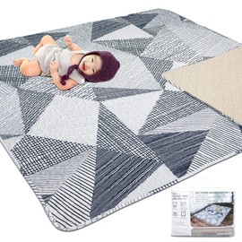 TANOSHII Baby Play Mat for 50"x50" Playpen, Machine Washable Kids Mat, Cotton,Foldable Crawling Mat for Floor,One-Piece Crawling Mat Non Slip Baby Mat for Floor,Portable Travel Large Play Mats