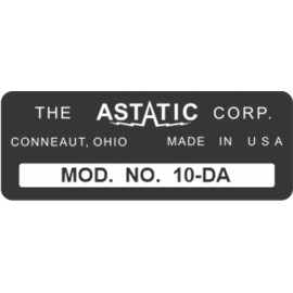Universal D-104  10-DA Astatic microphone restoration label