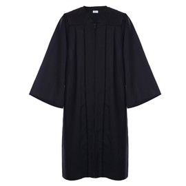 FtyFty Unisex Adult Matte Graduation Cap and Gown Tassel Set (Black, 45"(5'0"-5'2"))