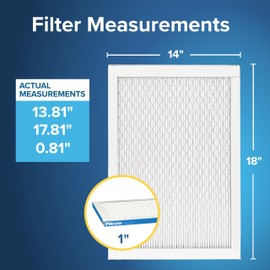Filtrete 14x18x1 AC Furnace Air Filter, MERV 13, MPR 1900, Premium Allergen, Bacteria & Virus Filter, 3-Month Pleated 1-Inch Electrostatic Air Cleaning Filter, 2-Pack (Actual Size 13.81x17.81x0.81 in)