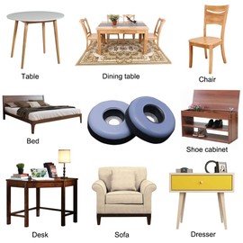 GINOYA Teflon Furniture Sliders, 20pcs 25mm Furniture Glides with Screws for Easy Moving on Carpet Hardwood Tile (Grayish Blue)