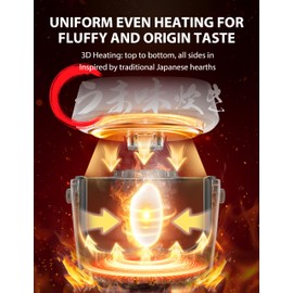 TOSHIBA OriginTaste Rice Cooker 5.5-Cup Uncooked, Fuzzy Logic, 15-in-1 Functions, Digital Display, Delay Timer, Keep Warm, Nonstick Inner Pot, White