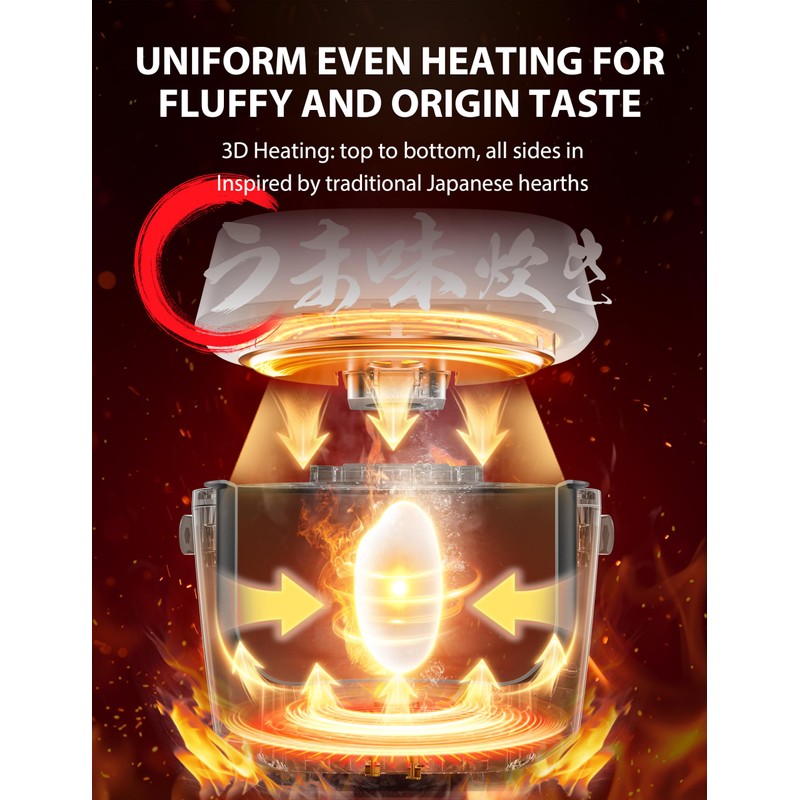 TOSHIBA OriginTaste Rice Cooker 5.5-Cup Uncooked, Fuzzy Logic, 15-in-1 Functions,