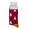Miss Sparrow Fox Terrier Dog crimson Mens Novelty Ankle Socks