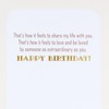 Romantic Happy Birthday Card to Husband- Gold Foil and Ribbon