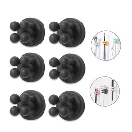 Silicone Toothbrush Holders for Bathrooms - 6 Pcs Black Wall Mounted Shower Razor Holder