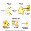 ChicSilver Women Moon Star Earrings Hypoallergenic 18K Gold Plated Stud