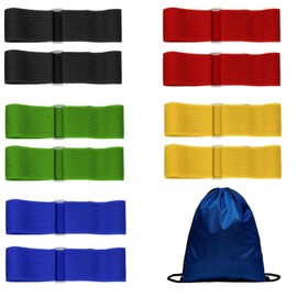 HAPNEWEY 10 PCS 3 Legged Race Bands - Heavy-Duty Elastic Straps for All Ages, Outdoor Field Day Games, Team Building Activities, Family Fun (5 Colors)