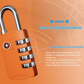 2 Packs TSA Cerraduras de Equipaje de 4 Dígitos, Diyife Luggage Locks, Candados de Seguridad, Candados de Combinación, Candado con Código para Maletas de Viaje, Mochilas, Naranja