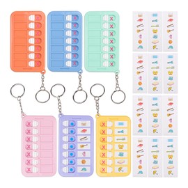 ZORZA 6Pcs Portable Chore Planner Key Chains & Behavior Tracker Creative DIY Task Board with Checklist Memo Board Schedule Key Rings & List Cards Stickers for Efficient Daily Habit Planning